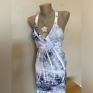 Y2k White & Purple Floral Grunge Fairy Core Top with Lace Detailing